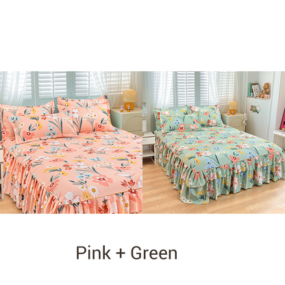 🛏️ 50% OFF NOW! 🎀 3-Piece Ruffled Bed Skirt Set – Elegant Design, Easy Fit & Complete Coverage 🛌